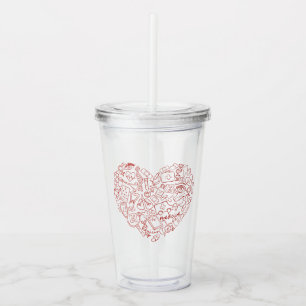 Hand Drawn Medial Doodle Logo Acrylic Tumbler