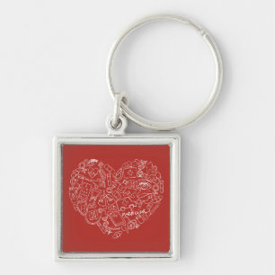 Hand Drawn Medial Doodle Logo Key Ring