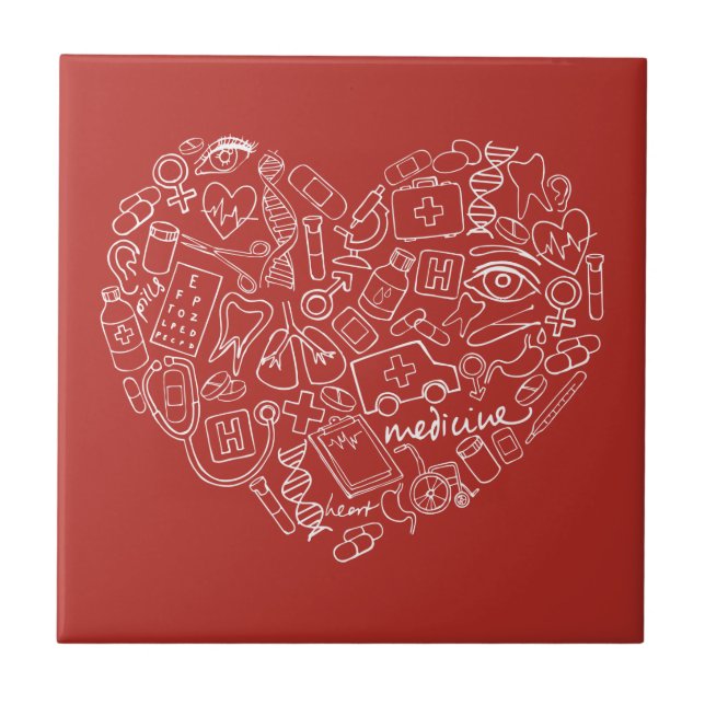 Hand Drawn Medial Doodle Logo Tile (Front)
