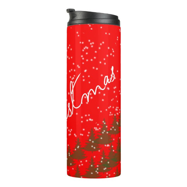Hand-Drawn Merry Christmas Thermal Tumbler (Rotated Right)