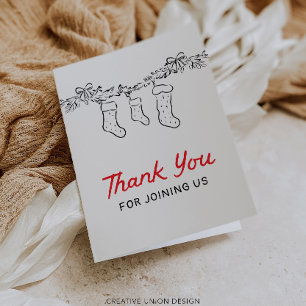 Hand Drawn Merry Little Baby Shower Thank You Card