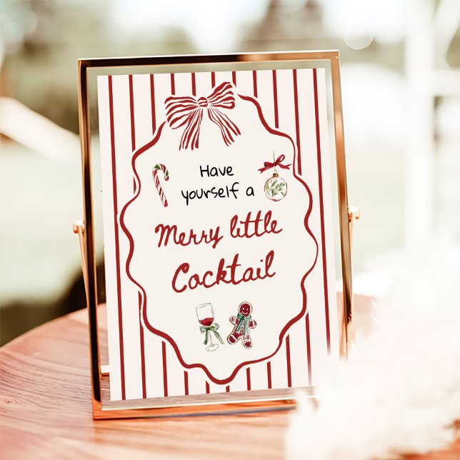 Hand Drawn Merry Little Cocktail Christmas Bar Poster (Creator Uploaded)