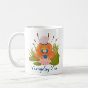 Hand-drawn mindful zen throw pillow coffee mug