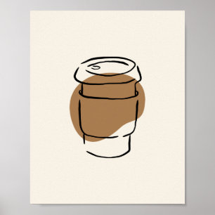 Hand Drawn Minimalist Coffee Mug Poster