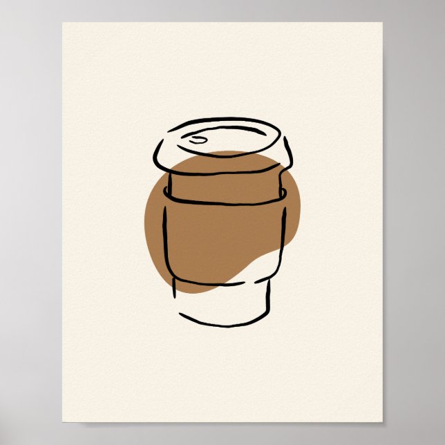 Hand Drawn Minimalist Coffee Mug Poster (Front)