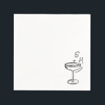 Hand Drawn minimalist Simple Cocktail Wedding  Napkin<br><div class="desc">Hand Drawn Doodle,  Custom Personalised Wedding Napkins,  Elegant Modern Cocktail Serviettes,  Luncheon,  Customisable Elegant Bar Napkin,  Party</div>
