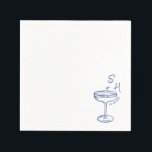 Hand Drawn minimalist Simple Cocktail Wedding  Napkin<br><div class="desc">Hand Drawn Doodle,  Custom Personalised Wedding Napkins,  Elegant Modern Cocktail Serviettes,  Luncheon,  Customisable Elegant Bar Napkin,  Party</div>