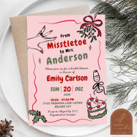 Hand Drawn Misstletoe to Mrs Bow Bridal Shower