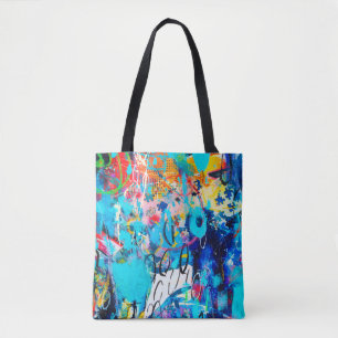  Hand drawn modern Multi Colored mixed media art c Tote Bag