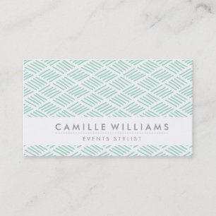 HAND DRAWN modern rustic print pattern mint green Business Card