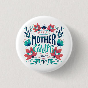 Hand Drawn Mother Earth Day Design-23184 3 Cm Round Badge