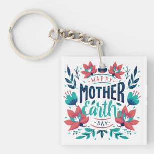 Hand Drawn Mother Earth Day Design-23184 Key Ring