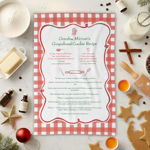 Hand Drawn Mother's Day Keepsake Family Recipe Tea Towel