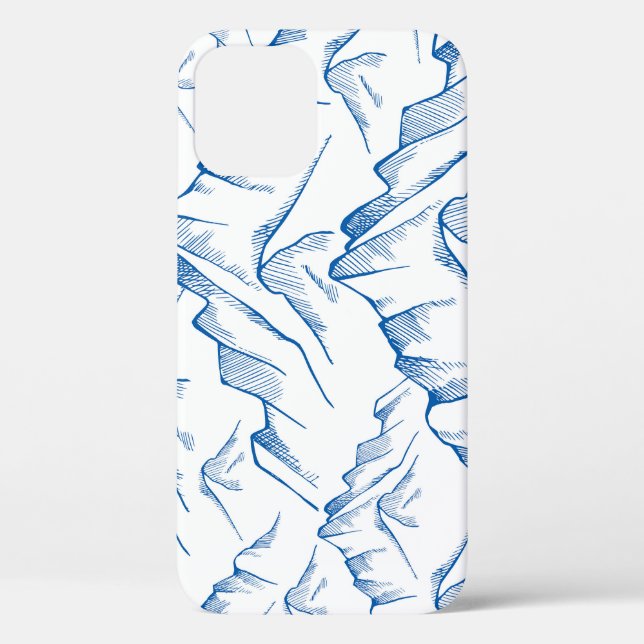 Hand-Drawn Mountain Landscape Pattern. Case-Mate iPhone Case (Back)
