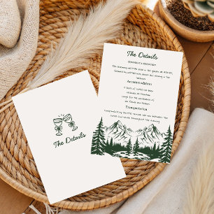 Hand Drawn Mountain Summer Wedding Invitation