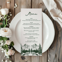 Hand Drawn Mountain Summer Wedding
