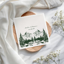Hand Drawn Mountain Summer Wedding