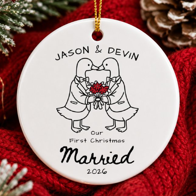 Hand Drawn Mr & Mr Christmas Ornament  (Creator Uploaded)