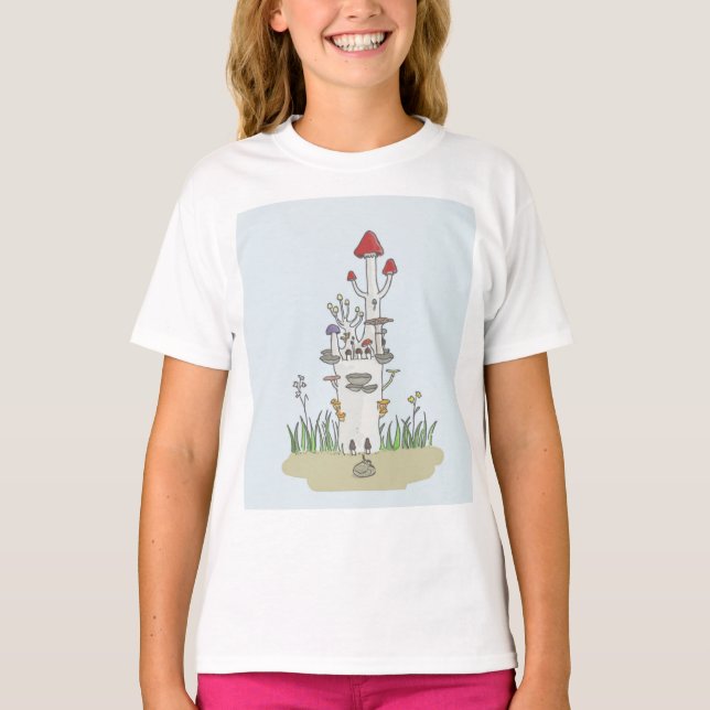 Hand drawn Mushroom castle T-Shirt (Front)