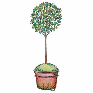 Hand Drawn Myrtle Topiary Cutout Standing Photo Sculpture