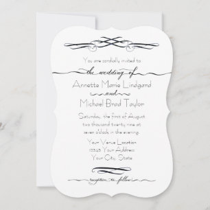 Hand Drawn n Lettered Calligraphy Script n Scrolls Invitation