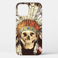 Hand Drawn Native American Indian Headdress With H