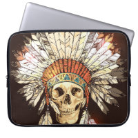 Hand Drawn Native American Indian Headdress With H