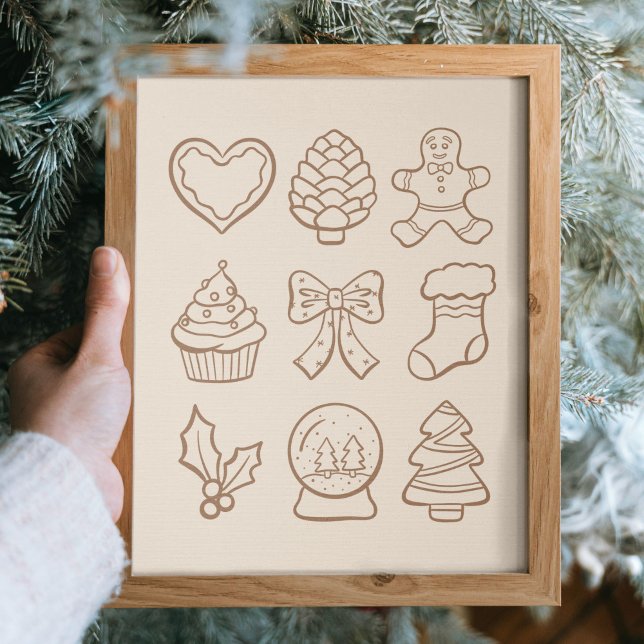 Hand Drawn Neutral Christmas Girly Boho Cottage Poster (Creator Uploaded)