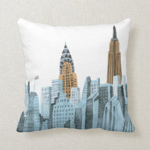 Hand Drawn New York City, NY Cushion