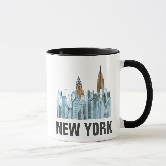 Hand Drawn New York City, NY Mug (Right)