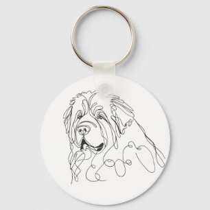 Hand Drawn Newfoundland Minimalist Line Art Key Ring
