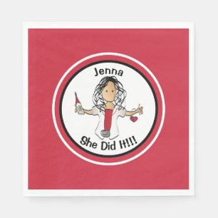 Hand Drawn Nurse Medical School Graduation Napkins