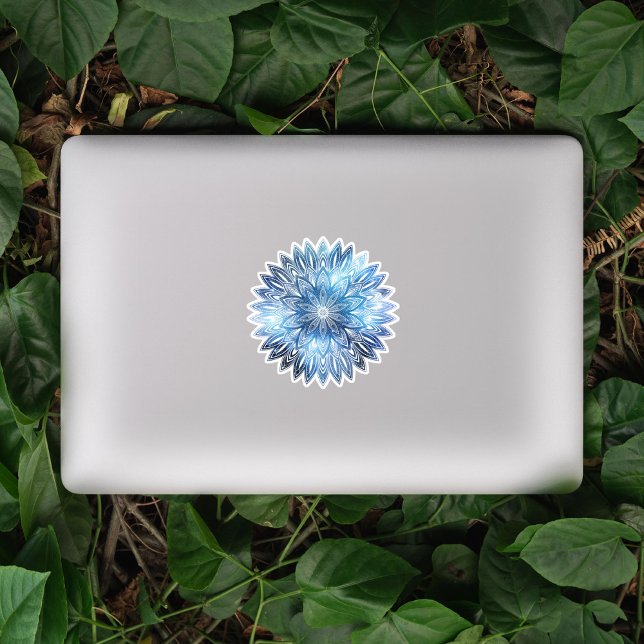 hand drawn ocean blue flower mandala  sticker (Creator Uploaded)