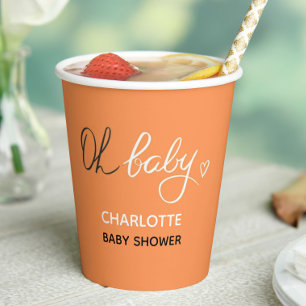 Hand drawn Oh baby for the baby shower Paper Cups