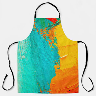 Hand drawn oil painting. Abstract art background.  Apron