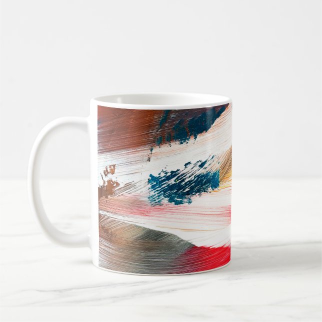 Hand drawn oil painting. Abstract art background.  Coffee Mug (Left)