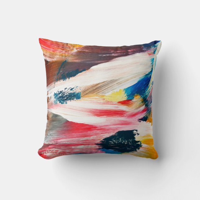Hand drawn oil painting. Abstract art background.  Cushion (Front)