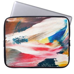 Hand drawn oil painting. Abstract art background. Laptop Sleeve