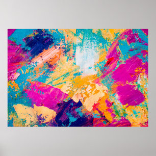 Hand drawn oil painting. Abstract art background. Poster