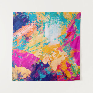 Hand drawn oil painting. Abstract art background. Tapestry