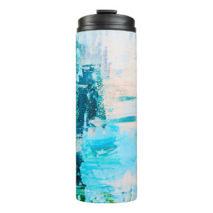 Hand drawn oil painting. Abstract art background. Thermal Tumbler