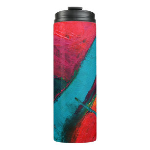 Hand drawn oil painting. Abstract art background.  Thermal Tumbler