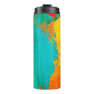 Hand drawn oil painting. Abstract art background. Thermal Tumbler