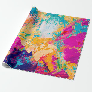 Hand drawn oil painting. Abstract art background. Wrapping Paper