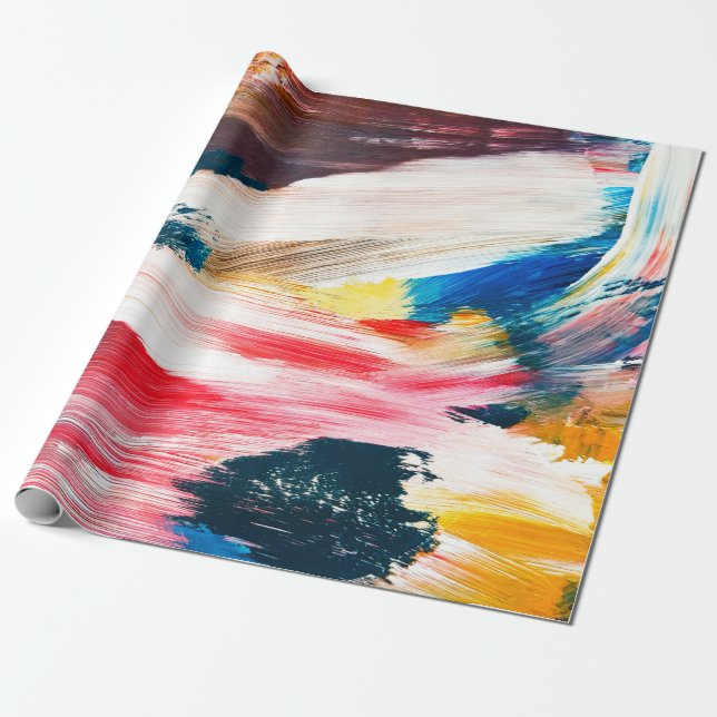 Hand drawn oil painting. Abstract art background.  Wrapping Paper (Unrolled)