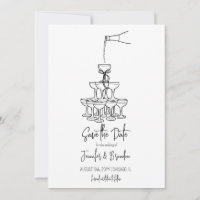 Hand Drawn Old Money Save the Date Photo