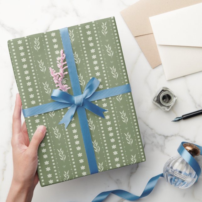 Hand Drawn Olive Branches - Wrapping Paper Roll (Gifting)