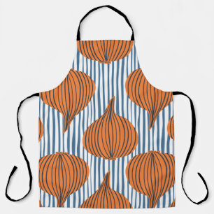 Hand drawn onion bulb vegetable wallpaper. Modern  Apron