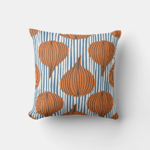 Hand drawn onion bulb vegetable wallpaper. Modern Cushion