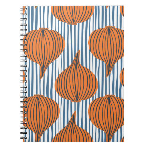 Hand drawn onion bulb vegetable wallpaper. Modern Notebook
